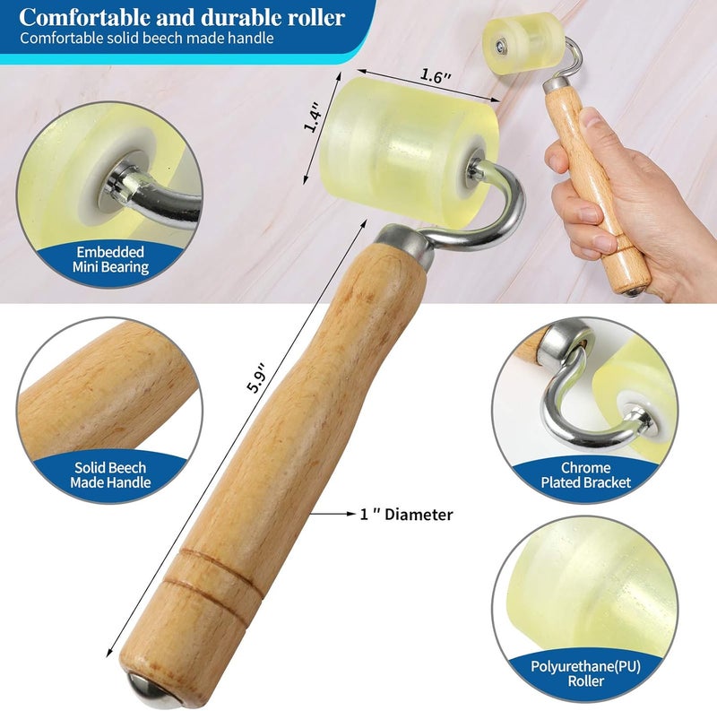 Grajar Wallpaper Smoothing Tool Kit with Felt Squeegee Seam Roller for Contact Paper Peel and Stick Wallpaper Car Wrap Vinyl Window Tint Glass Film - Image 4